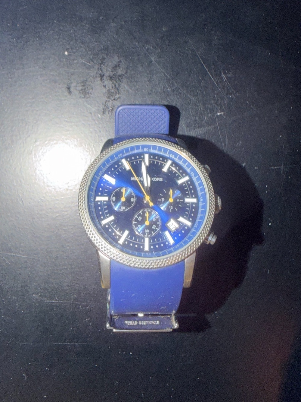 Michael Kors Watch – Blue Silicone Band (Needs Battery)